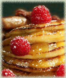 Bobby Flay's Lemon Ricotta Pancakes with Lemon Curd & Fresh Raspberries