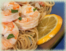 Shrimp Scampi Over Pasta