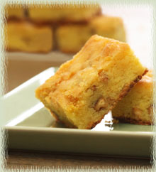 Meyer Lemon Walnut White Chocolate Chip Blondies