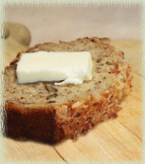 Coconut Banana Bread Slice with Cold Butter