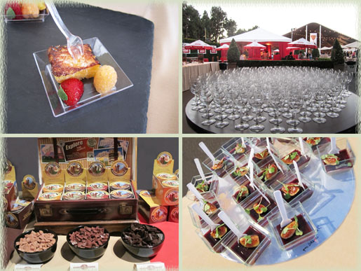 French Toast; Stella Artois Tent; chocolate chunks; Duck Liver Terrine with Aged Balsamic Jelly & Mission Fig Timbal