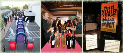 Carpeted Entry; Guest Bar; Event Posters