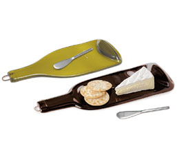 Recycled Wine Bottle Platters from uncommon goods