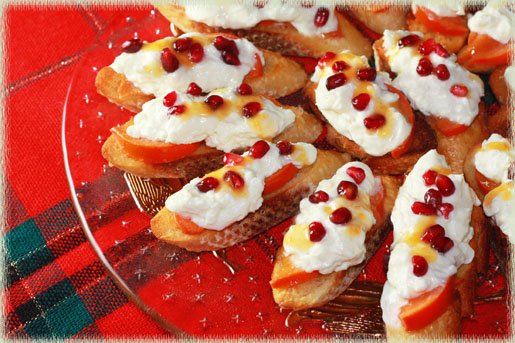 Roasted Persimmon Crostini