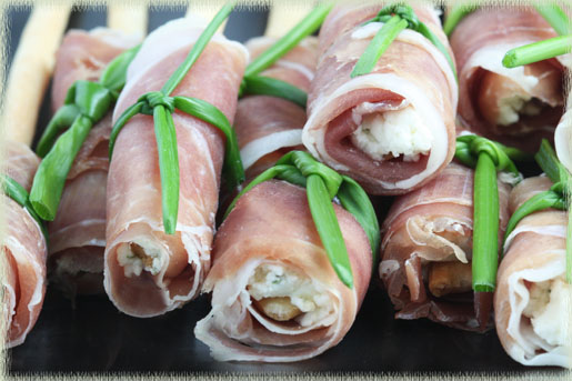 Grissini with Prosciutto-Wrapped Boursin Bundles