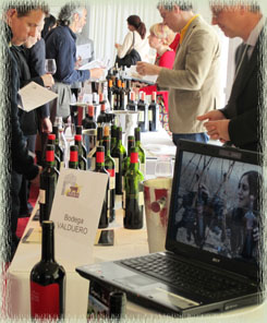 Tinta de Toro Wine Exhibition; MarÃ­a Alfonso HernÃ¡ndez on computer screen