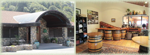 Fogarty tasting room entrance and interior view