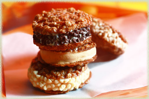 Salted Caramel Oatmeal Cookie Pumpkin Ice Cream Sandwiches