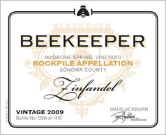 Beekeeper 2009 Zinfandel Label