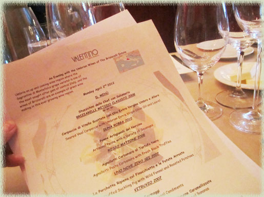 Valentino's Briziarelli Dinner Menu