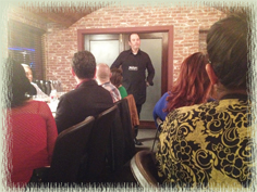 Ian Blackburn speaking at the 2011 Beekeeper Zinfandel release event