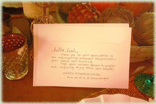 Anthropologie Thank You Card