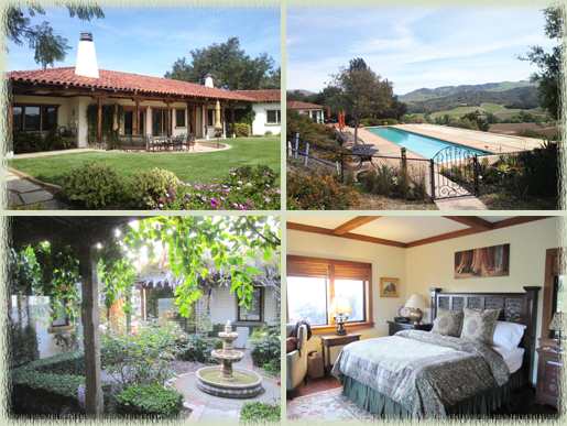 Hacienda, Pool, Courtyard and Bedroom at the Casitas Estate