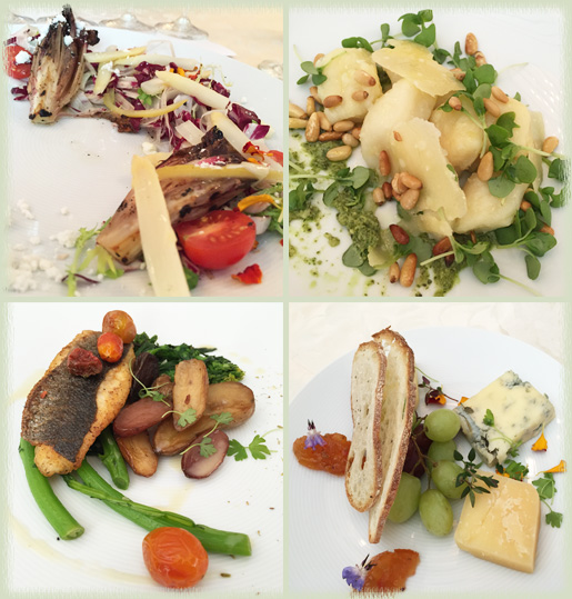 White Asparagus Radicchio Salad; Housemade Gnocchi; Loup de Mer (Branzino); Cheese Plate