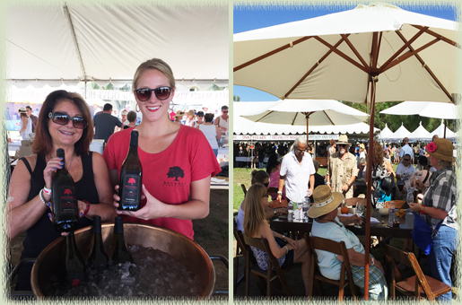 Taylor Hart, Marketing Manager of Beckmen Vineyards (in red), with colleague