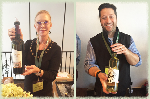 Teri Lawrence of Viaggio Estate & Winery; Dan Panella of Oak Farm Vineyards