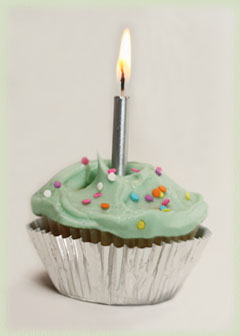 Wine Imbiber 1st Anniversary Cupcake