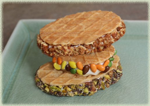 Lemon Curd Butter Waffle Ice Cream Sandwiches