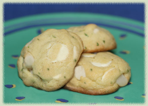 Lime, White Chocolate & Macadamia Nut Cookies