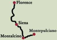 Map to Montepulciano