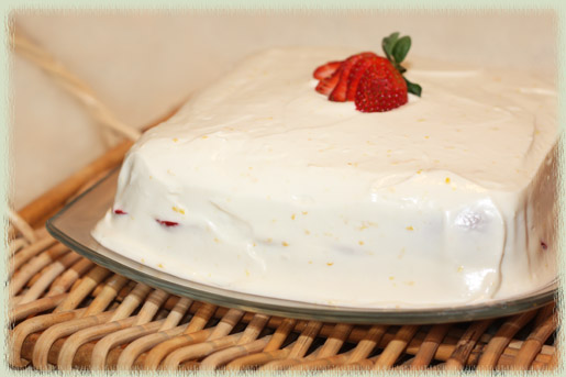 Strawberry Vanilla Cake with Limoncello Cream Cheese Frosting